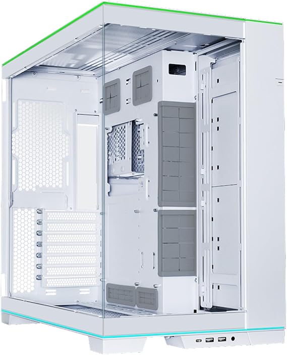 Lian Li O11D EVO RGB bilgisayar kasası, entegre RGB aydınlatma, 455 mm GPU içermez, 420 mm'ye kadar radyatör, çelik, alüminyum, sertleştirilmiş cam, beyaz