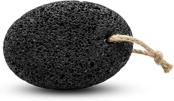 Pumice Stone for Feet Natural Black Lava Stone with Grip Handle, Callus & Dead Skin Remover