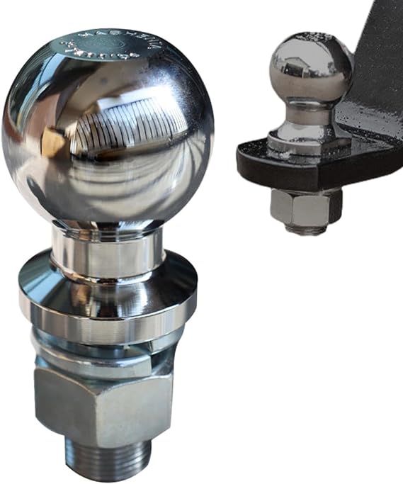 Towing Hitch Ball | High Strength Hitch Pin Tow Ball Rear Connector Coupling Trailer Part,Coupling Trailer Part Tow Ball - Chrome Finish For Pickup Trucks, SUVs, Hauling ATVs, Campers, Utilit Onlynery