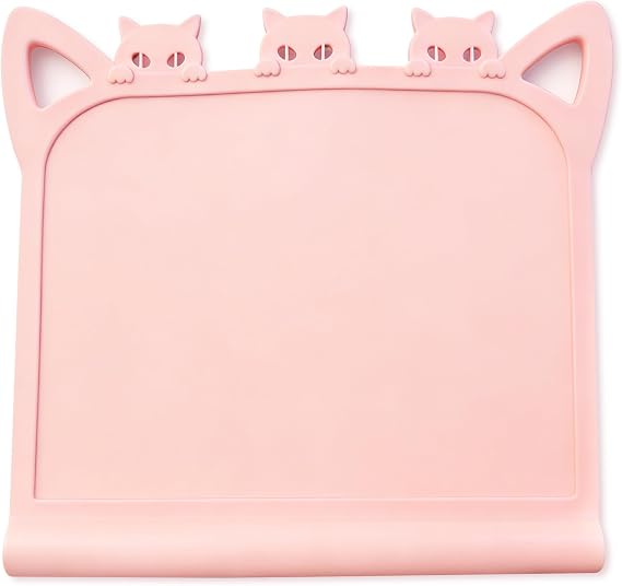 Silicone Toddler Placemat with Teething Table Edge Bumper - 2-in-1 Feeding & Teething Mat, BPA-Free Food-Grade Silicone, Non-Slip Waterproof Baby Feeding Mat, Easy Clean Dishwasher Safe (Ballet Pink)