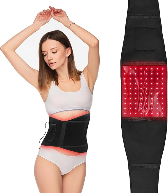 Hottoerak Red Light Lamp Belt, 660nm & 850nm Infrared Lamp with Timer | 3 Modes and 5 Brightness Level Infrared Light for Home Use