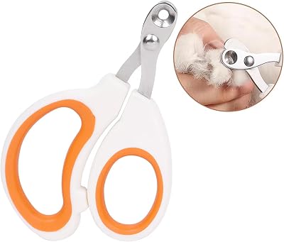 Cat Nail Clippers with Circular Cut Hole -Avoid Over Cutting Pet Nail Clippers -Sharp Angled Blade Professional Paw Trimmer Set for Novice Pet Families Orange
