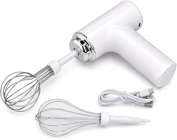 Luqeeg Electric Egg Beater, Hand Mixer Handheld Egg Whisk, Cordless Electric Kitchen Handheld Mixer 3 Speed Food Mixer for Cappuccino Matcha Matcha for Dough Eggs Batter Cream