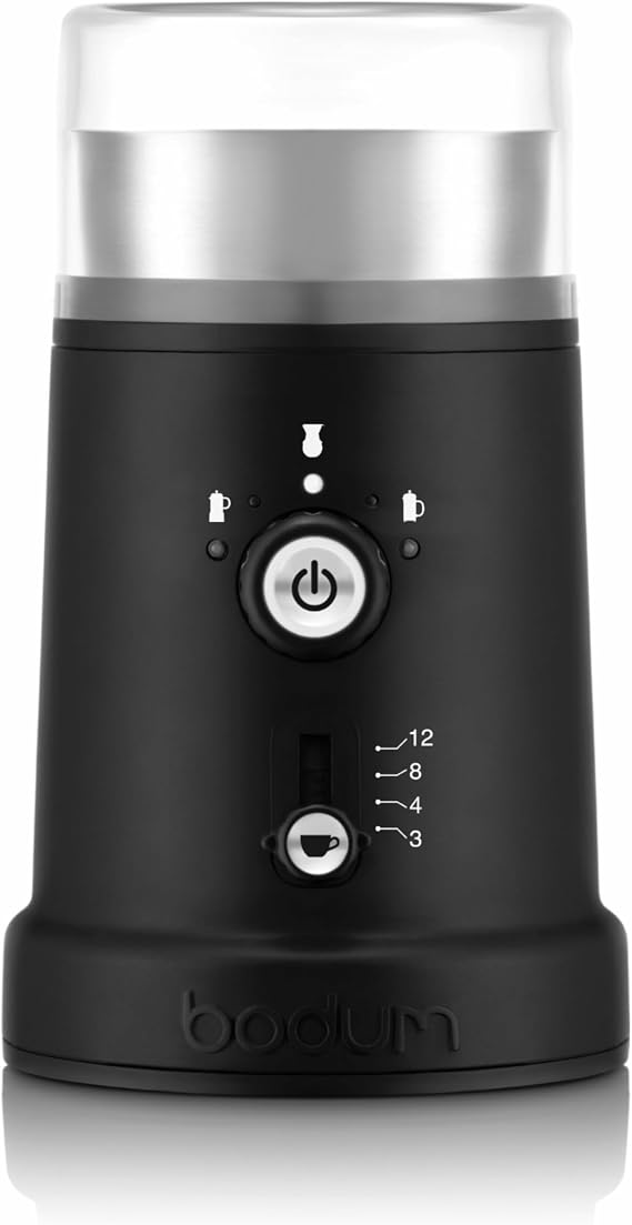 Bodum Bistro Electric Coffee Blade Grinder, Adjustable, 5 Grind Settings, 3 Ounces, Black