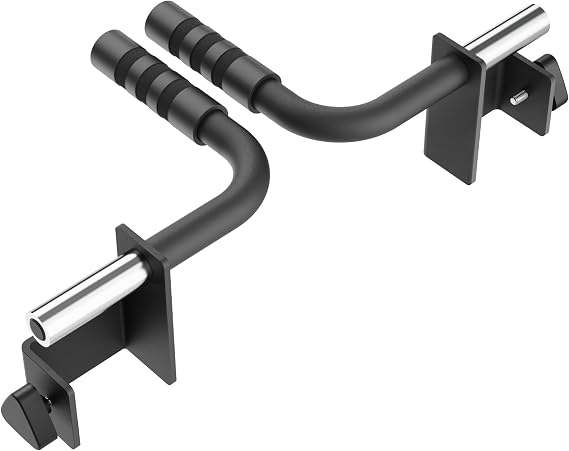 Synergee Dip Handles for Power and Squat Racks. Dip Stand Compatible with 2x2, 2x3, and 3x3 Racks. Dip Bars for Tricep Dips, Bodyweight Training, and Upper Body Workouts