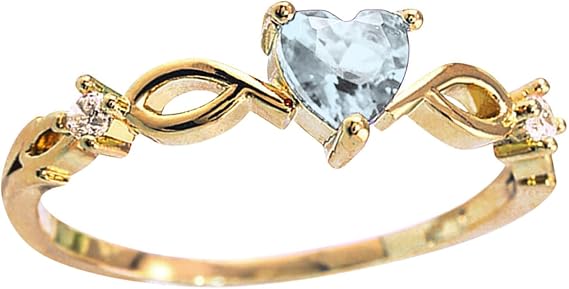 Women Heart Shaped Engagement Rings Inlaid Zircon Anniversary Rings Elegant Exquisite Wedding Jewelry (A-Blue, 9)