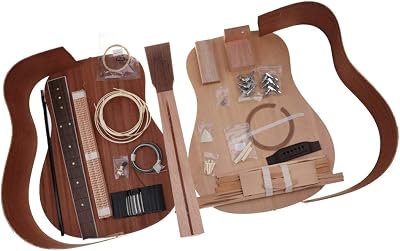 LoveinDIY Spruce Wood 41inch Guitar DIY Kit Neck Rosewood Fingerboard Bridge