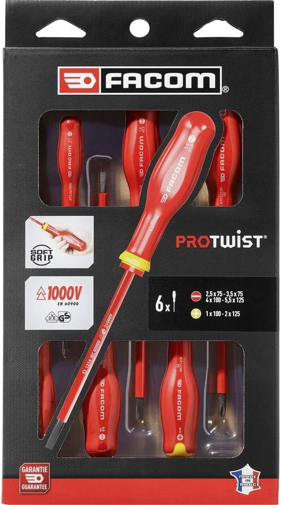 Facom - Protwist VDE Screwdriver Set, 6 Piece