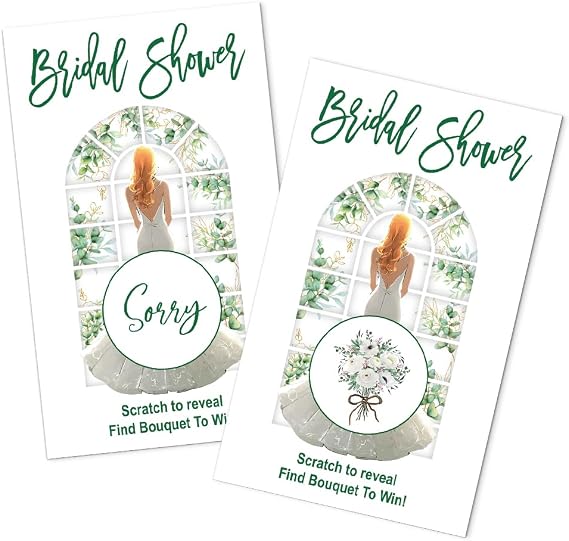 50 Pack Bridal Shower Scratch Off Cards, Find Bouquet Scratch Cards for Lottery Games Group Games Family Activity, Bridal Shower Activity and Idea, Funny Raffle Tickets for Engagement