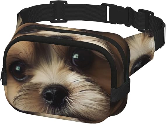 Fanny Pack for Men Women Crossbody Waist Bag Little Dog Belt Bag with Adjustable Strap Hip Bum Bag