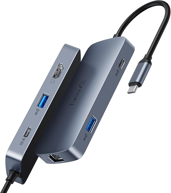NewQ USB4 40Gbps Hub, 8K@60Hz 4K@120Hz HDMI 2.1 Dock, 2*USBA 3.2, USBC 3.2, Gigabit Ethernet, PD-in 100W, Compatible w/Thunderbolt 3/4/5, USB4.0 Docking Station for MacBook, Windows, Chromebook