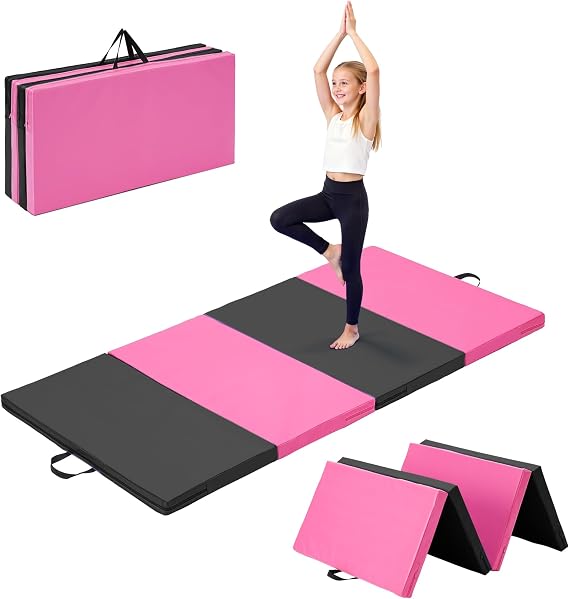 Outdoor Basic 6'x3'x2" Gymnastics Tumbling Mats Folding Panel Thick Gym Exercise Mat for Home