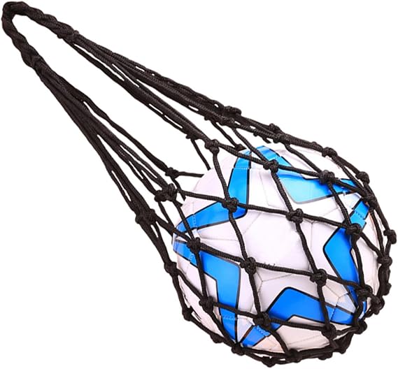 VORCOOL Sports Mesh Equipment Bag Volleyball Basketball Football Soccer Storage Net Bag Ball Carry Mesh for Single Ball (Black)