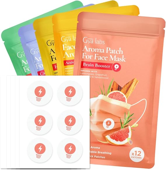 Aromatherapy Scented Stickers 60 Count, 5 Mixed Scents - for Face Mask