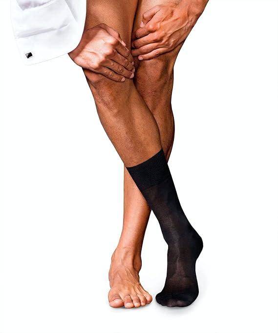 FALKE Men's No. 4 Silk Luxury Dress Socks, 1 Pair