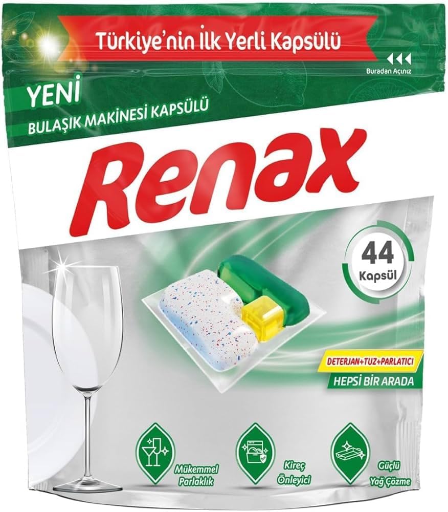 Renax Dishwasher Capsule Detergent 44 Pieces