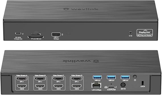 WAVLINK USB-C Quad 4K Docking Station with 100W PD Displaylink Dock