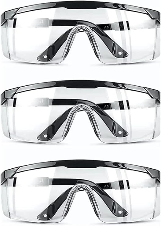 (3 Pack) Safety Glasses Anti Fog & Shattered Proof, ANSI Z87.1 & EN 166 UV Resistant Protective Eyewear Safety Goggles, Wide Frame Eye Shield Goggles Scratch Resistant Best Eye Protection