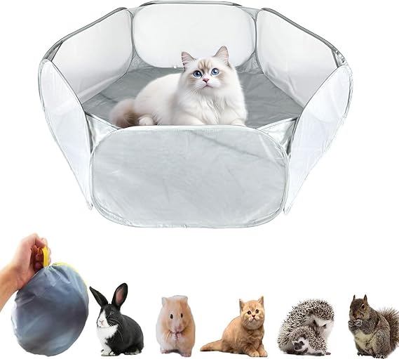 Hamster Playpen, Pet Play Pen for Small Animals, Portable Foldable Exercise Enclosure for Indoor and Outdoor Use, Guinea Pig Playpen and Rabbit Play Pen with Durable Construction