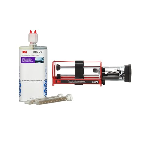3M Heavy-Bodied Seam Sealer, 08308, Two-Part, Self-Mixing, Automotive Epoxy, 200 ml/6.75 fl oz Cartridge + 3M Manual Cartridge Applicator, 08571, Accurately Dispense Materials, 200 ml
