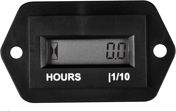 Runleader Digital LCD Hour Meter, DC4.5 to 90V, Total Hours Resettable | RL-HM008 Use for ZTR Lawn Mower Tractor Generator Golf cart Club car Scrubber Marine ATV Motor Compressor