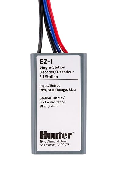 Hunter EZ-1 Single Station Decoder with LED Status Light, for Irrigation Controllers, Compatible with HCC, ICC2, HPC, Pro-C, Waterproof, Easy Install, Hybrid Two-Wire System