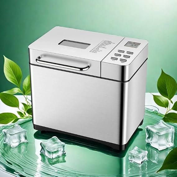 Bread Maker Machine with Ceramic Nonstick Pan, 17 Menus, 2 Pound Stainless Steel Breadmaker, Gluten Free, Sourdough Starter, Custom Setting