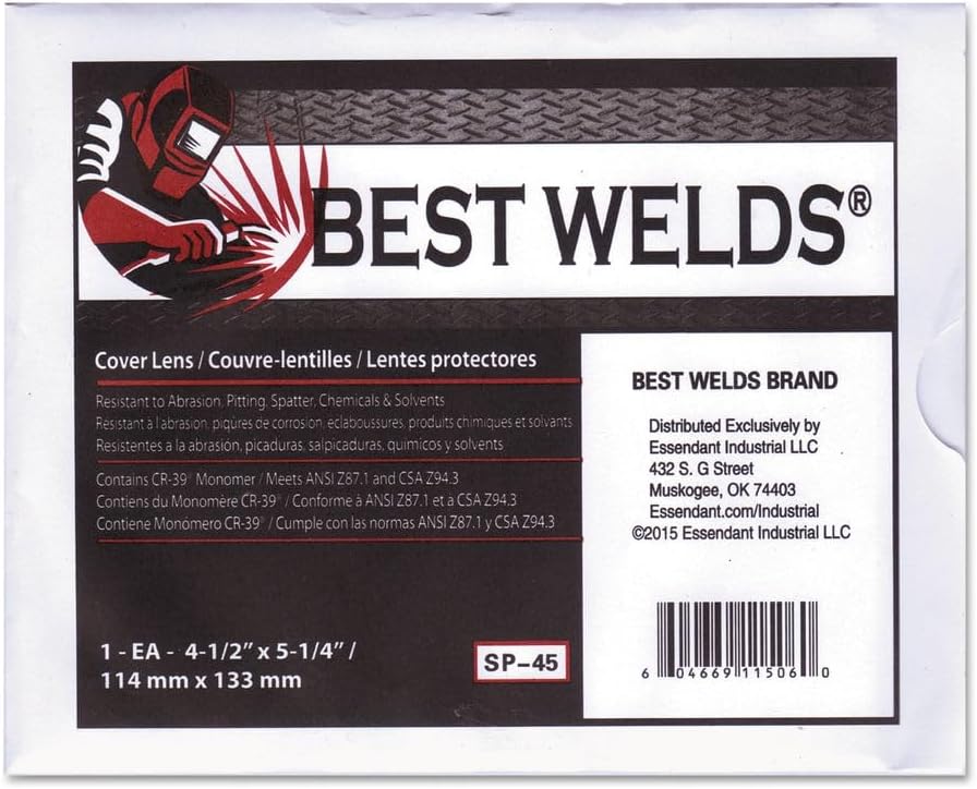 BEST WELDS 901-SP-45 - Cover Lens, 5-1/4" x 4-1/2", 2.5mm Thick, 100% CR-39 Plastic