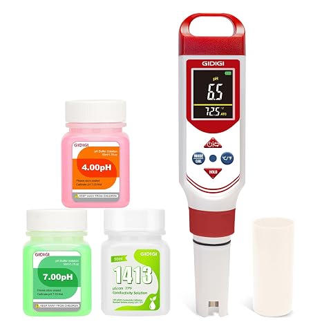 pH EC Meter for Hydroponic, Digital pH TDS EC ppm Tester
