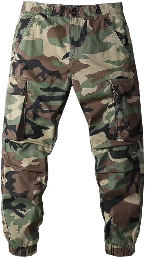 SINAIRSOFT Men's Tactical Cargo Camo Pants, Military Combat Jogger Hiking Ripstop Pants Multi Pockets Classic Fit