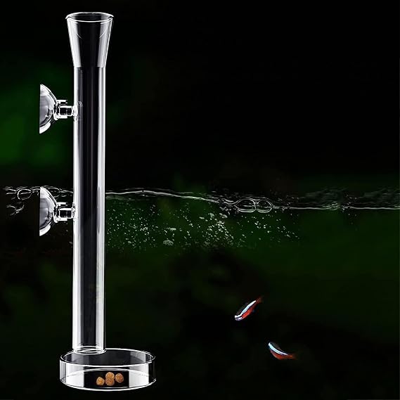Mipukbay Glass Aquarium Feeder Set - 13.8 Inch Shrimp Feeding Tube & Dish for Fish, Shrimp, and Bottom-Dwelling Aquatic Pets