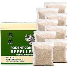 Mouse Repellent Pouches, Mice Repellent Indoor, Rat Repellent for House, Extra-Strength Peppermint to Repel Mice Squirrel and Rats, Mouse Deterrent Outdoor, Keep Mice Out of Camper-10P