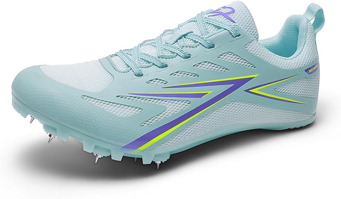 Women's Track and Field Spikes Shoes, Professional Sprint & Long Jump Shoes with Flexible Shock-Absorbing Outsole & Breathable Upper for Training & Competition