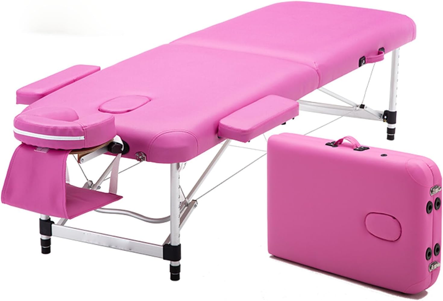 Professional Folding Nursing Massage Chair Salon Portable Physical Therapy Bed Beauty Massage Table with Carry Bag Pink,18560cm