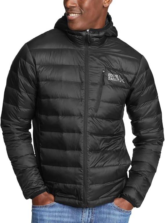 Eddie Bauer Men's Winter Jacket - Puffer Coat with Hood - Down Jacket For Outdoor (Black, M)