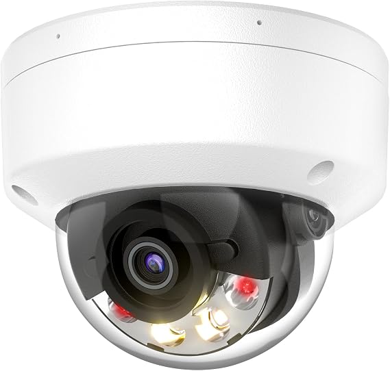 4K 8MP Color VU Dome PoE IP Camera Outdoor with Smart Hybrid Light, AI VCA, Human/Vehicle Detection, Mic, 4K-25fps, 1/1.8" Sensor, F1.0 Aperture, 130dB WDR, IP67 IK10, 2.8MM Lens,Hik-Connect/iVMS-4200