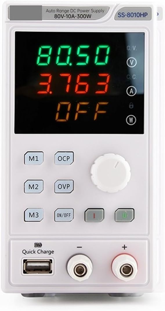 Variable Lab DC Power Supply 40V/20A/300W Adjustable Voltage Regulator Stabilizer Switching Laboratory Bench Power Source High Precision, Wide Range(SS-8010HP)