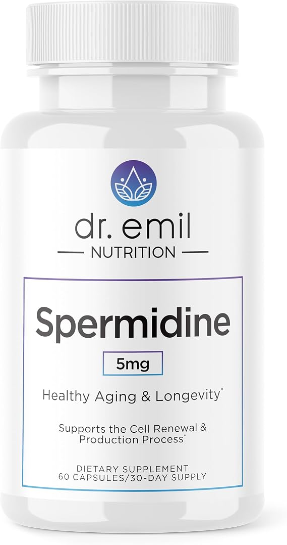 Dr. Emil Aging & Longevity, Pure Spermidine 5mg, Thiamin 20mg, 60 Capsules