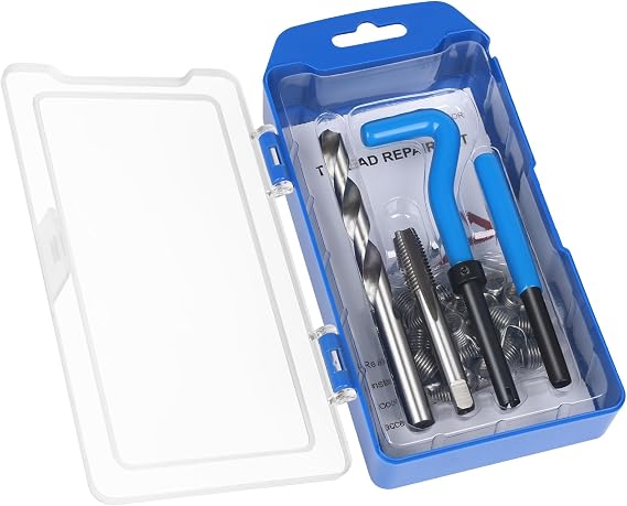 30PC SAE Helicoil Thread Repair Kit 3/8-16 inch Screw Hole Repairing | HSS Drill Helicoil Repair Kit for Internal Screw Holes Repairing (Blue)