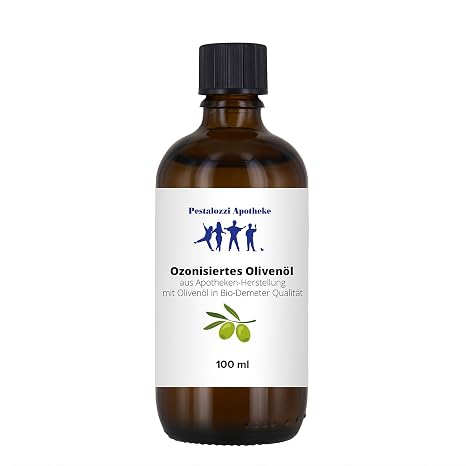 Ozonisiertes Olivenöl 100 ml Apotheken-Herstellung mit Olivenöl in Bio-Demeter Qualität kaltgepresst für Haut