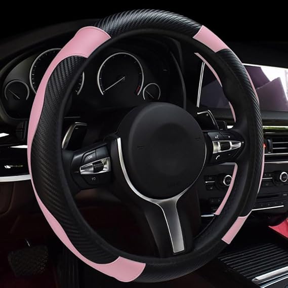 Steering Wheel Cover for Mercedes-Benz C-Klasse W202 W203 W204 E-Klasse W210 W212 W213 w124 Car Interior Accessories Non-Slip and Breathable Pink