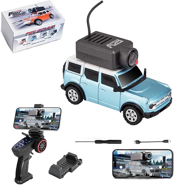 WL 1/64 FPV Mini RC Gyro Car Remote Control Off-Road Car Full Proportional App Control with Real Time Camera 3 Speed Mode RC Toy Gift