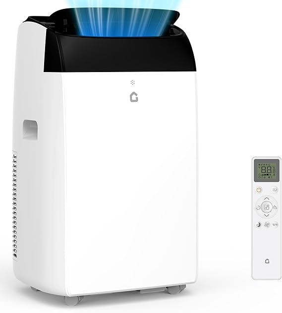 14000 BTU Portable Air Conditioners - Large 3 in-1 Standing AC Unit Cooling Up to 750 Sq.Ft - Quiet Air Condicionado with Remote Control, Cool, Fan, Dehumidifier, 24H Timer - Room Bedroom Indoor Floor