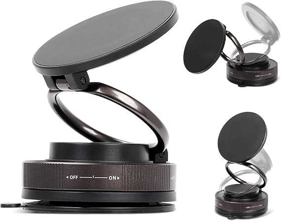 Car Phone Holder, 360° Rotation Adjustable Cradle Phone Stand, Stronger Suction, Dashboard Phone Mount Compatible with most Smartphones