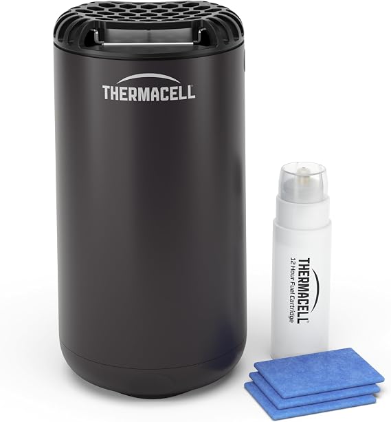 Thermacell Mosquito Repellent Protect, Innovative Mosquito Repellent Stand Device in Modern Design, for Garden, Patio and Camping, Graphite