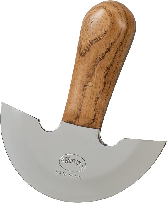 Weaver Leather Supply Master Tool Round Knife, 4-78, Hand-Forged Leather Cutting Tool with White Oak Handle, Head Knife for Strips, Skiving, and More
