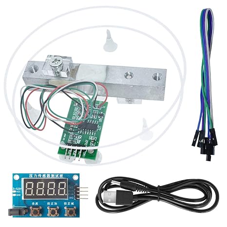 DAOKI HX711 Weight Sensor Module Kit Digital Load Cell Weight Sensor A/D Module 5KG Portable Electronic Kitchen Scale for Arduino with 3.5mm x 1.35mm Power Cable, Scale Display Module