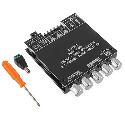 50W2100W Bluetooth Amplifier Board with Treble and Bass Control TPA3116D2 Chips DC 12-24V BT and AUX Inputs 2.1 Channel Stereo AMP Board for Home TheaterDIY Wireless Speakers Password Free