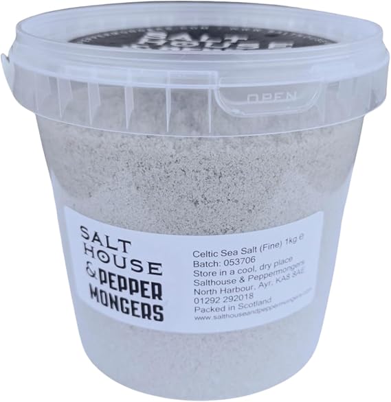 Celtic Salt Fine Grain 1kg Natural Unrefined Hand Harvested Mineral-Rich Sea Salt