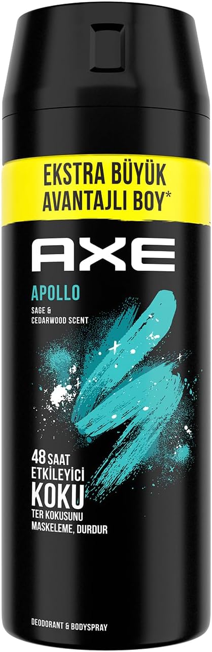 Ax Mens Spray Deodorant Apollo 48 Hours Impressive Fragrance 200 ml